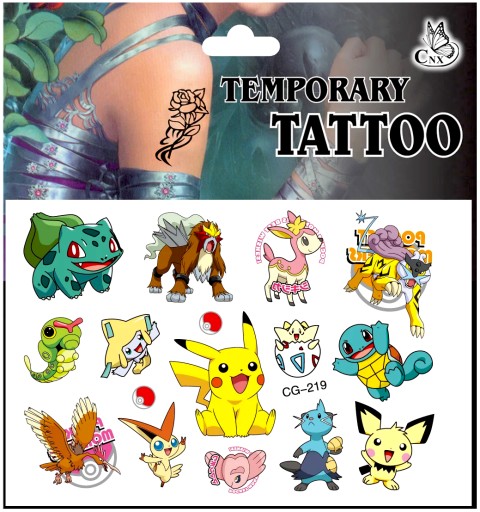 Umývateľné tetovanie Pokémona pre deti - Pikachu Tattoo Set