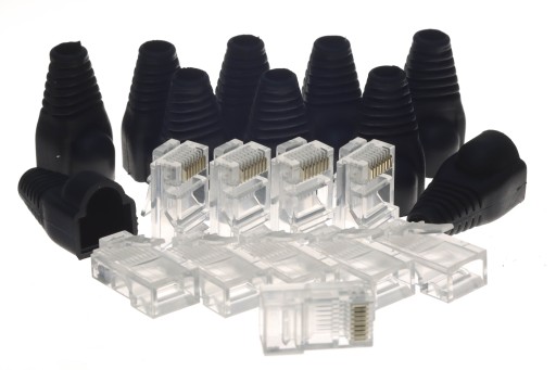 RJ45 internetová zástrčka s krytom, 10 kusov
