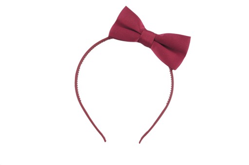 Čelenka s mašličkou, polomatná, elegantná, hladká, bordová
