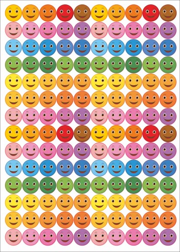 Motivačné nálepky pre deti SMILES 2cm - 113 ks MOT3