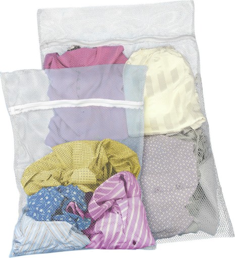 Sieťované vrecká na pranie spodnej bielizne, oblečenia, zips, 2 ks