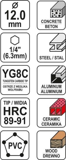 VŔTAČKA YATO UNIVERZÁLNA 12MM HEX