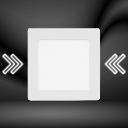 Prisadené LED panel 6W, biele, štvorcové neutrálne stropné svietidlo