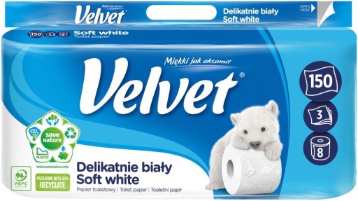 ZAMATOVÝ PAPIER 8 ks ples, 3 VRST., BIELY