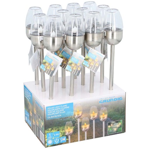 Grundig - solárna lampa s efektom plameňa sviečky, 38 cm