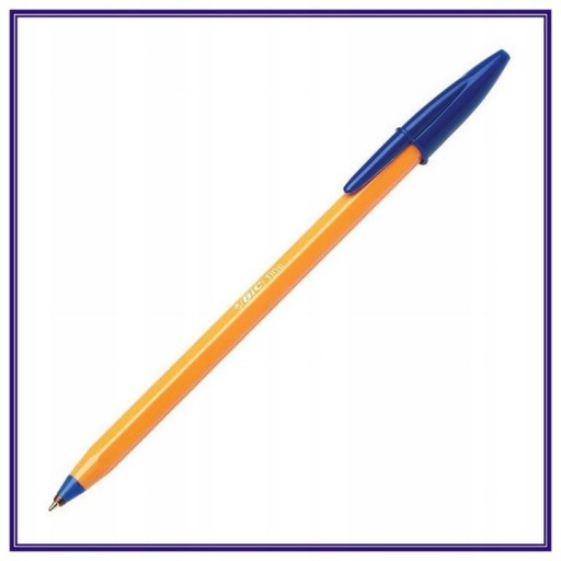 BIC oranžové modré jemné jednorázové guľôčkové pero 0,8