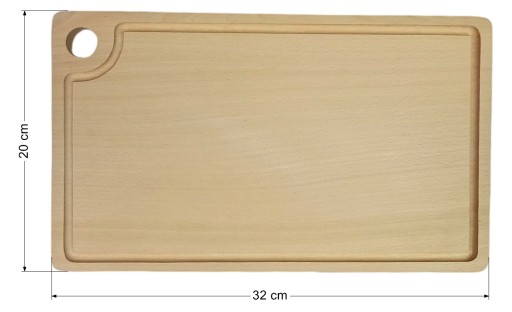 KRAJNÁ DOSKA DREVENÝ PODANÍK S DRÁŽKOU, OBDŽNÍKOVÝ 32X20 CM