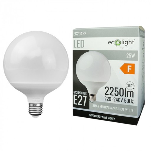 E27 LED žiarovka 25W 4000K 2250lm G120 Veľká úspora energie