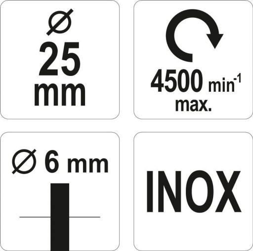 PREDNÁ KEFA S STOPKOU 25MM INOX Yato