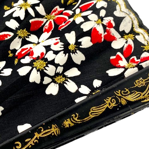 Ručný ventilátor Fabric BLACK gold 20s