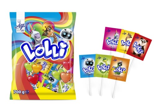 Lízanky Argo Lollipop Fruit hearts 100 kusov