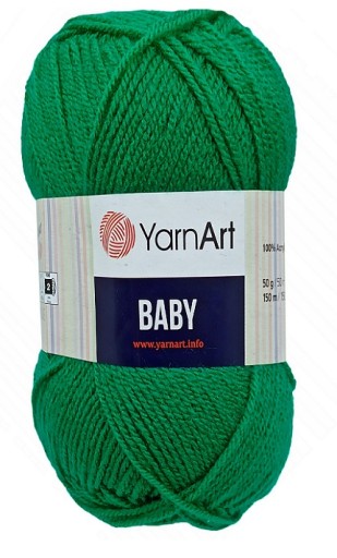 Akrylová priadza YarnArt Baby, farba 338 zelená