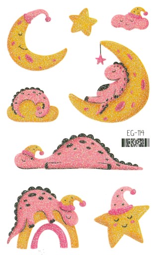 Umývateľné tetovanie pre deti GLITTER DINOSAURS EG114