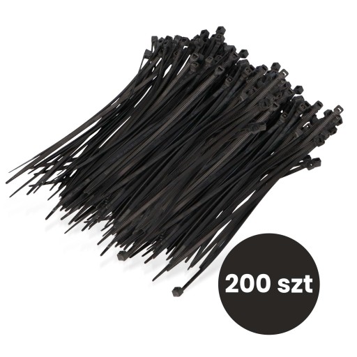 200x sťahovacie pásky Káblové pásky Zipsy 2,5 x 200 mm Silné UV sťahovacie pásky