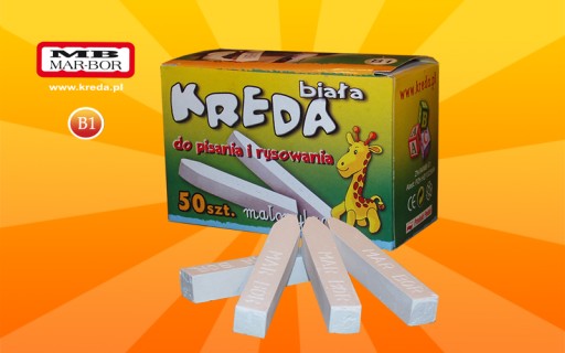 Krieda Mar-Bor, málo prašná, 50 ks biela x 2