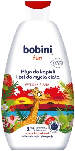 Bobini Tekutý a telový umývací gél pre deti (2v1) Jahoda 500