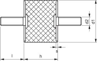 Vibroizolátor Typ A 40X60 M8X23 60 ShA