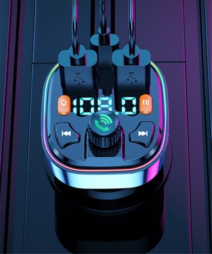 FM VYSIELAČ BLUETOOTH LED RGB MP3 SD BT FAST PD NABÍJAČKA 2xUSB QC 3.0