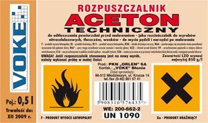 ACETON rozpúšťadlo 0,5l VOKE