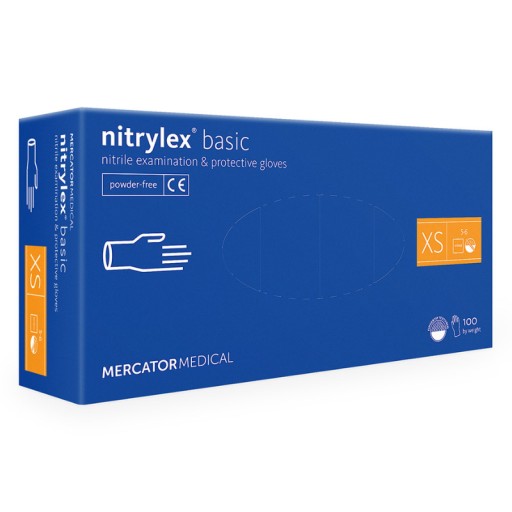 MERCATOR NITRYLEX BASIC rukavice modré rukavice MODRÁ veľkosť XS 100 ks.
