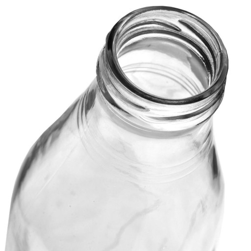 Fľaša na MLIEČKO, džús, mlieko, nápoje, sklo, s uzáverom, 1L