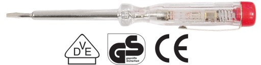 Skrutkovač - tester napätia skúmavka 250V VDE GS CE neónová lampa Made in Germany