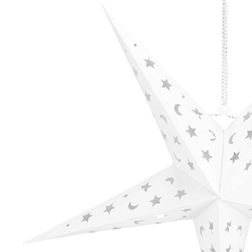 DEKORATÍVNA HVIEZDA 10LED PAPIER 25cm VITRÁŽ STUDENÁ BIELA 3D LAMPA