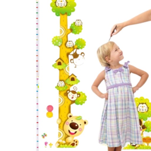 VÝŠKA PRE DETI NA STENU FAREBNÁ ŽIRAFA 170 cm