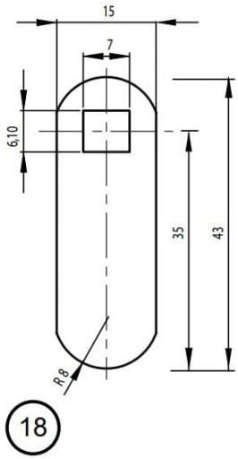 Závorový zámok SISO X5250 16,5x20mm