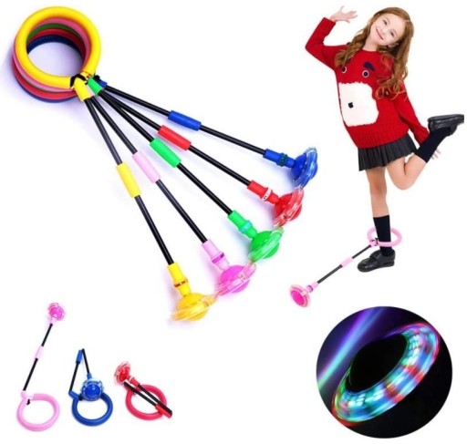 Švihadlo na nohy Hula hoop, skladacie, osvetlené LED svetlom