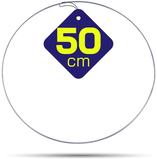 STRIEBORNÝ kovový prsteň na lapače snov, 50 cm