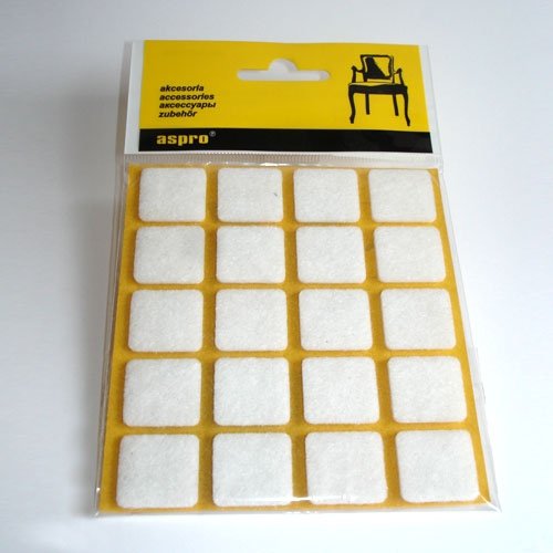 SAMOLEPIACIE PLSTENÉ PODLOŽKY 20x20MM BIELE 20