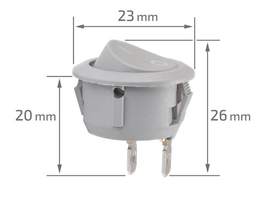 MINI OKRUHÝ ŠEDÝ VYPÍNAČ NÁBYTKU PRE LED