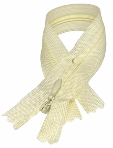 Pevný skrytý zips, citrón, 22 cm