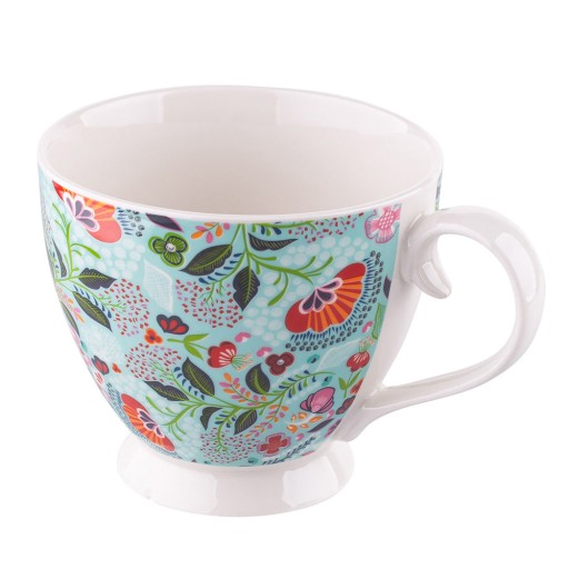 Krásna šálka na kávu hrnček na čaj s kvetmi Altom Design Folk 350 ml