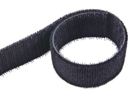 Páska na suchý zips 30mm, obojstranná, čierna, 2,5mm, kábel