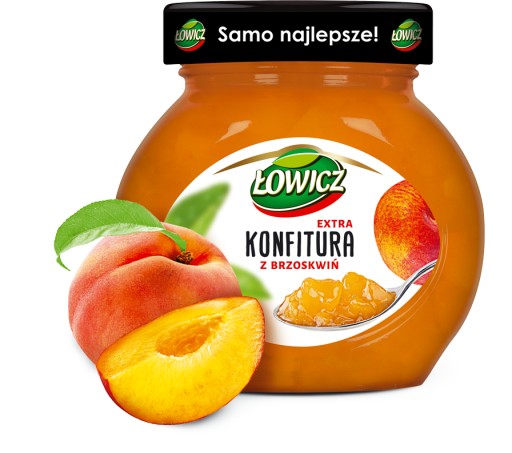 Łowicz broskyňový džem, minimum cukrov, 240 g