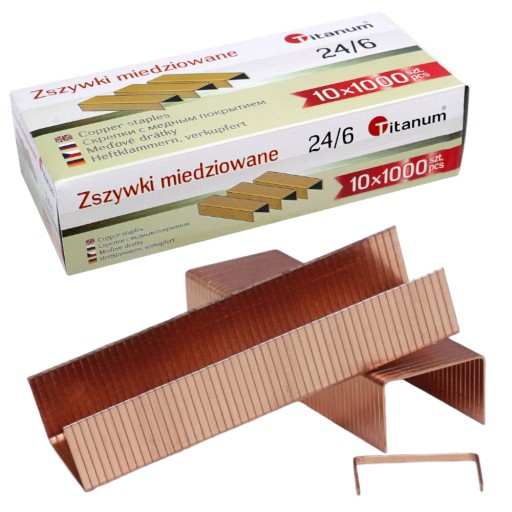 24/6 medené sponky do zošívačky 1000 ks.