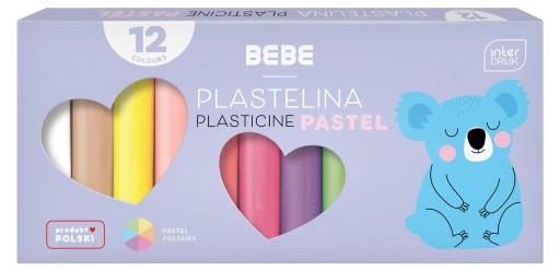 INTERDRUK BB školská plastelína, 12 pastelových farieb