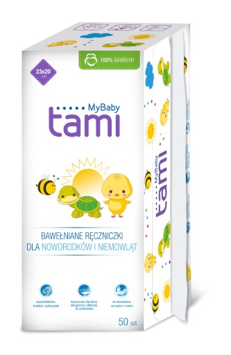Tami MyBaby, bavlnené osušky pre deti, 50 ks