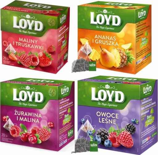 Ovocný čaj v pyramídach Loyd ananás a hruška 20 ks