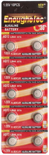 10ks Alkalická batéria LR44 AG13 A76 G13 1,5V