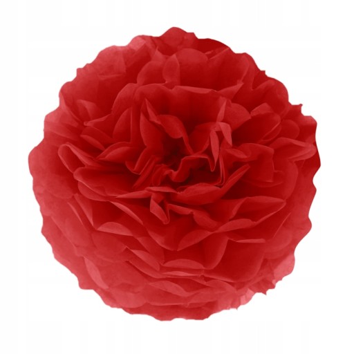 Pompón z červeného hodvábneho papiera, 25 cm