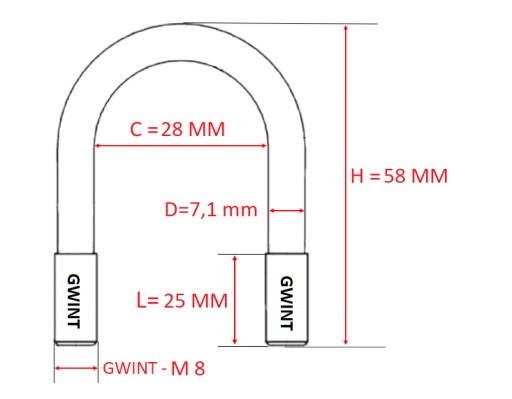 Svorka / Svorka na potrubie M8x28 (3/4