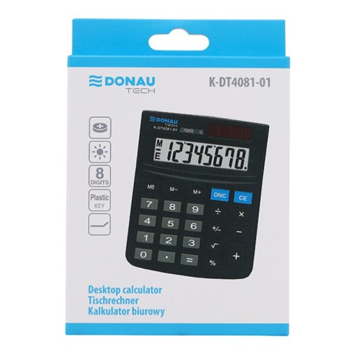 DONAU TECH kancelárska kalkulačka 8 miestna 134x104x17mm