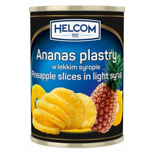 Helcom Ananas plastry w syropie, 580 ml