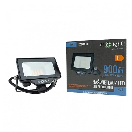 EcoLight LED svetlomet Vonkajšie vnútorné halogénové 10W 6500K pre garáž