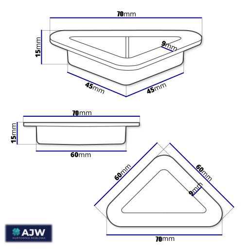 TROJUHOLNÍKOVÝ KLEP H-15mm 10 KS!!
