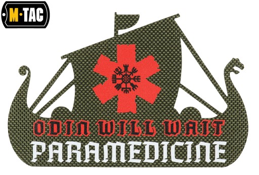 Nášivka na suchý zips VIKING EVAC M-TAC DRAKKAR LOĎ PARAMEDYK MORALE ZELENÁ