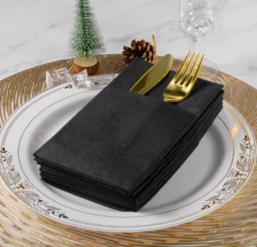 BRÚSKY Čierne VRECKÁ NA PRÍBORY Silvestrovský ples ELEGANT 10 ks.